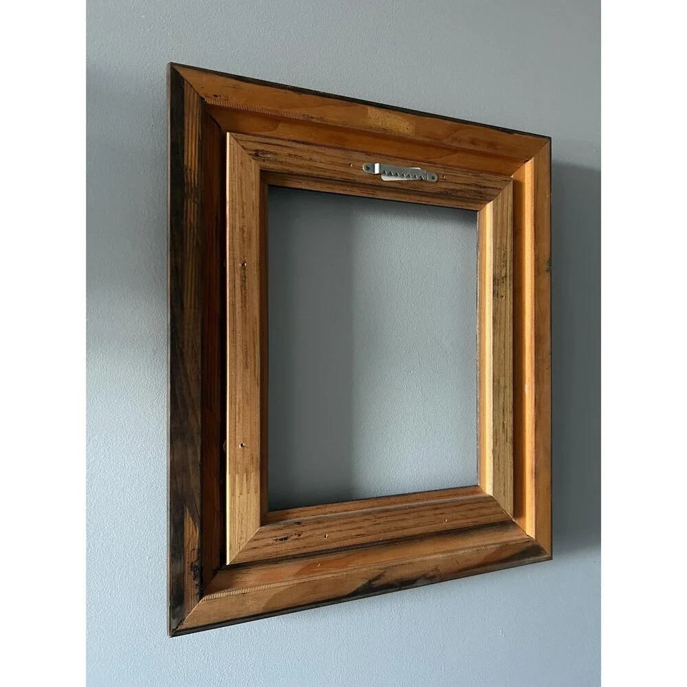 Vintage 8” x 10” Light Grey Wood Frame with Linen Detail